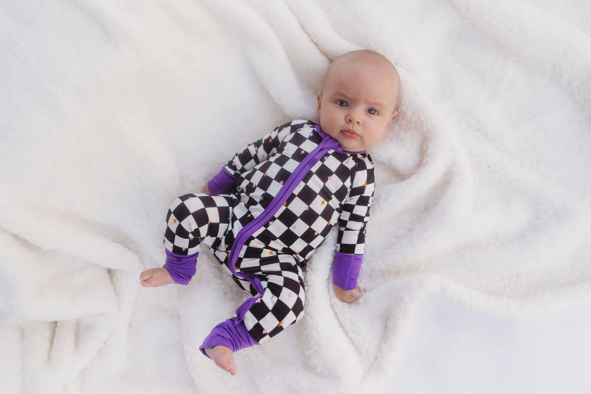 𝐒𝐀𝐋𝐄! 𝟓𝟎% 𝐎𝐅𝐅!  Bamboo Baby Pajamas - Double Zipper - Longies - Checkered Magic