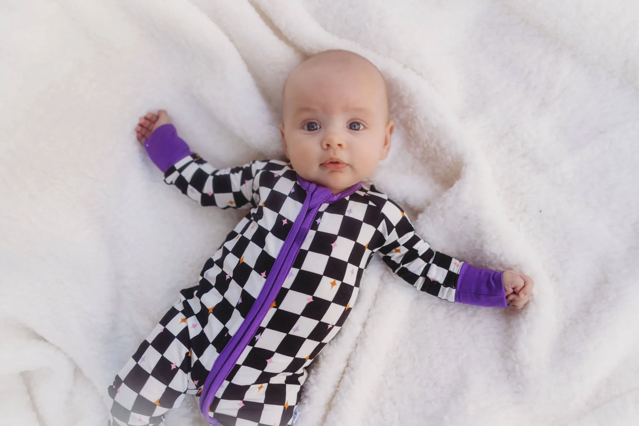 𝐒𝐀𝐋𝐄! 𝟓𝟎% 𝐎𝐅𝐅!  Bamboo Baby Pajamas - Double Zipper - Longies - Checkered Magic