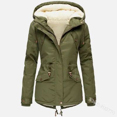 2019 New Parkas Female Women Winter Coat Thickening Cotton Winter Jacket Womens black faux fur Outwear Parkas for Women Winter