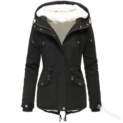 2019 New Parkas Female Women Winter Coat Thickening Cotton Winter Jacket Womens black faux fur Outwear Parkas for Women Winter