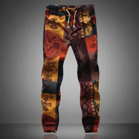 2024 New Fashion Summer Spring Autumn Men Floral Print Joggers Male Casual Summer Pants Mens Sweatpants Linen Pants Men Trouser