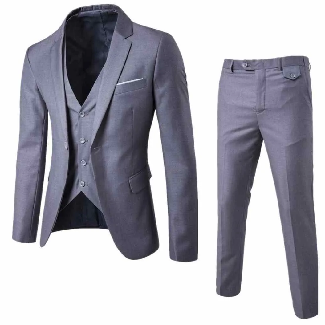 3-Piece Suit Jacket Trouser Vest Menswear