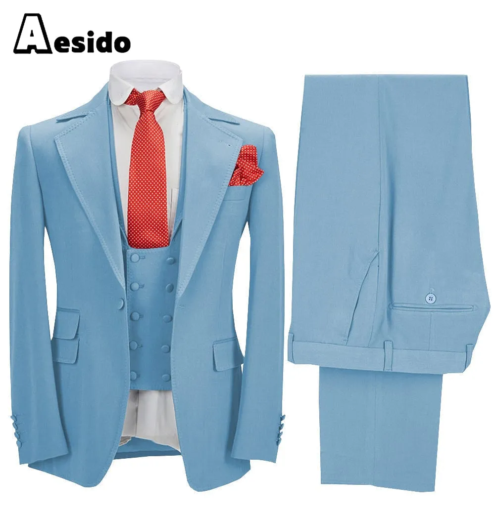 3 Pieces Business Mens Suit (Blazer vest Pants)