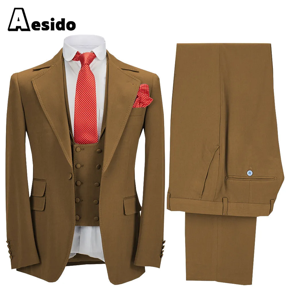 3 Pieces Business Mens Suit (Blazer vest Pants)