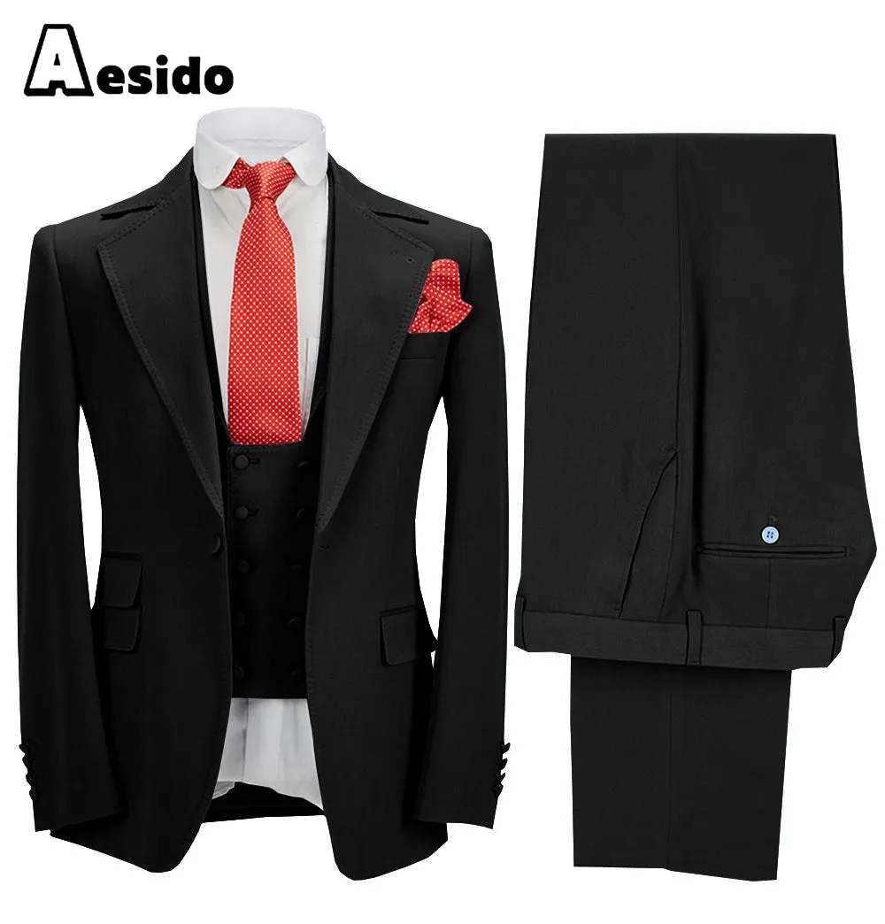 3 Pieces Business Mens Suit (Blazer vest Pants)