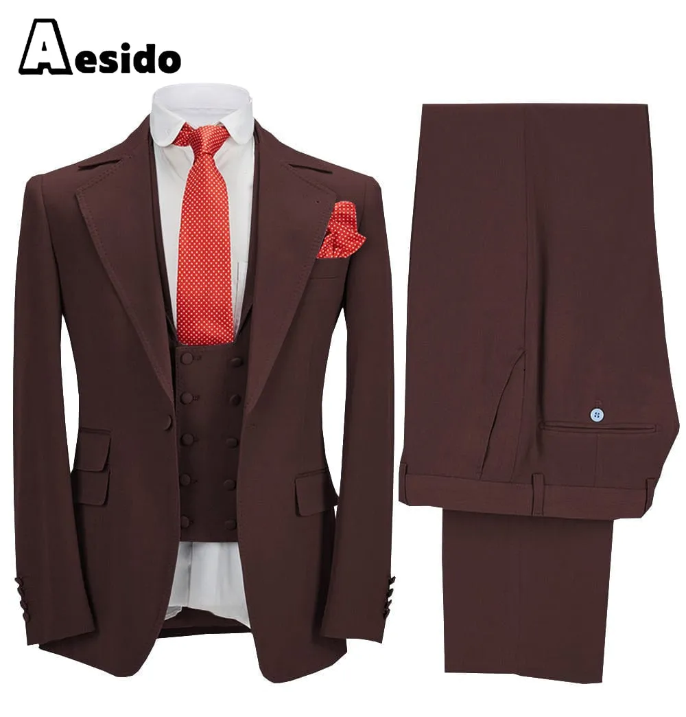 3 Pieces Business Mens Suit (Blazer vest Pants)