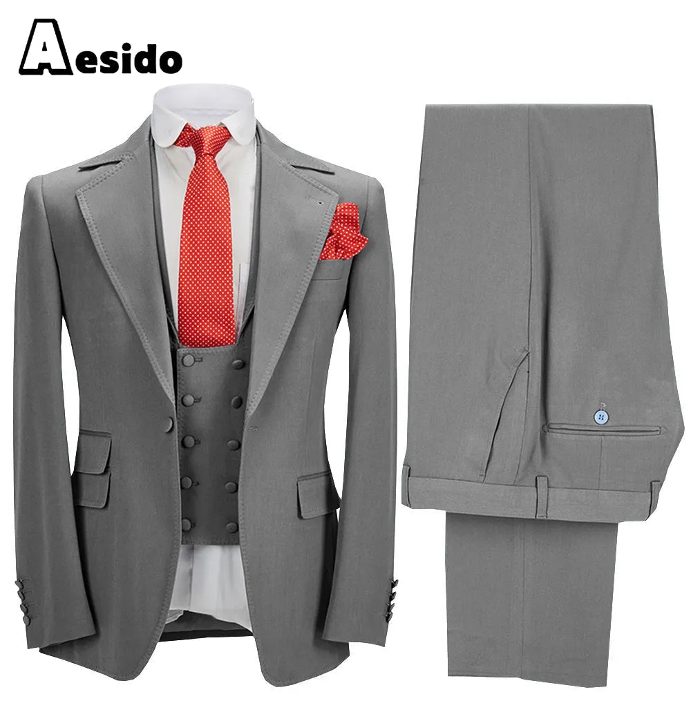 3 Pieces Business Mens Suit (Blazer vest Pants)