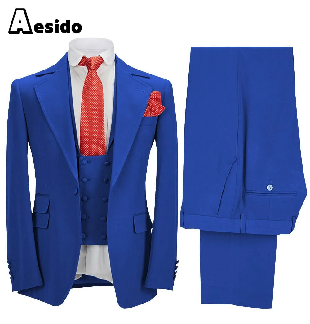 3 Pieces Business Mens Suit (Blazer vest Pants)