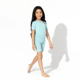 Adventure Blue Bamboo Kids Pajama Short Set