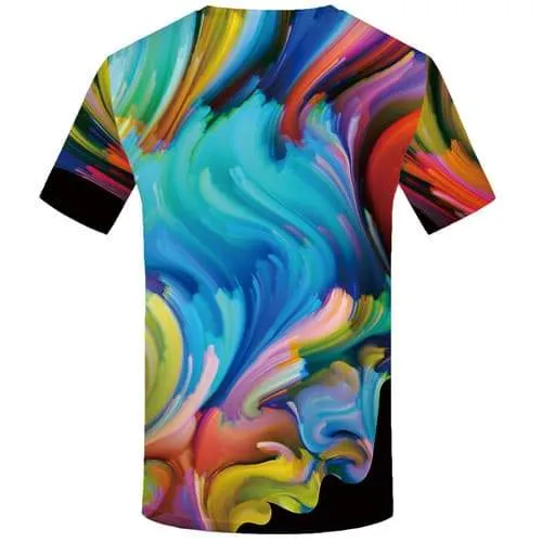 Art T-shirt Men Graffiti Tshirts Cool Colorful Tshirts Novelty Abstract Tshirt Printed Character Tshirt Anime Short Sleeve