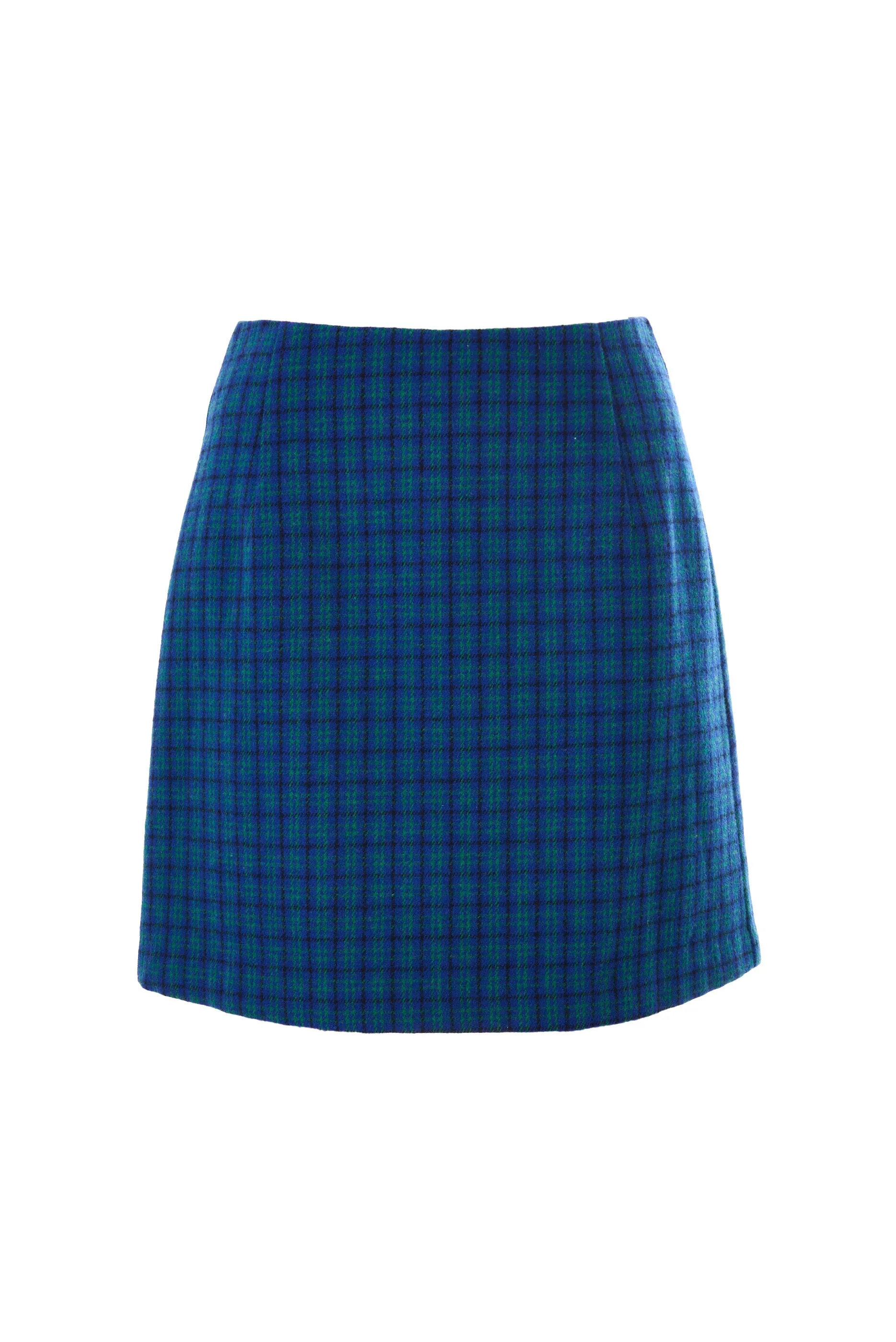 Aubin Wyoming Check A-Line Mini Skirt - Blue