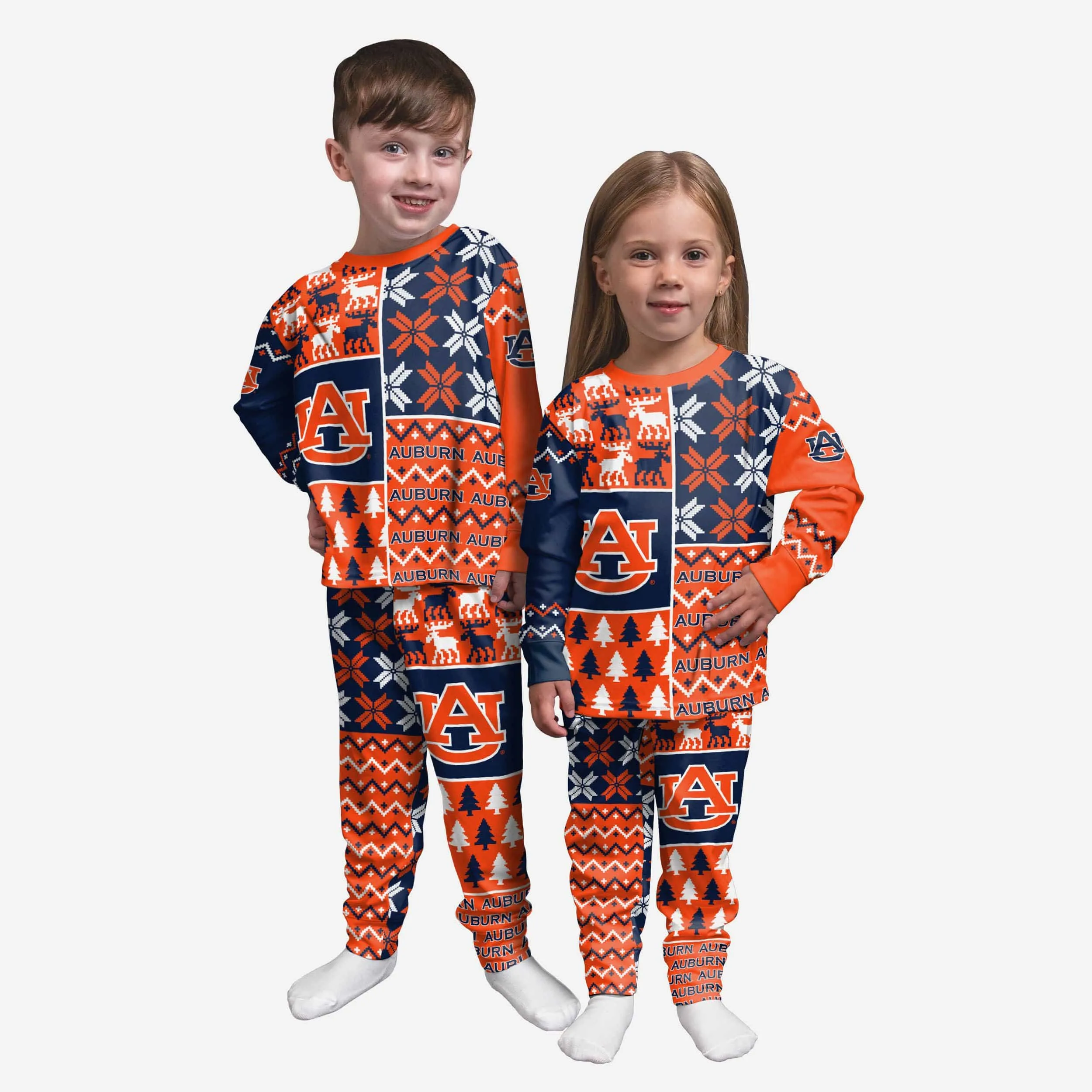 Auburn Tigers Toddler Busy Block Family Holiday Pajamas