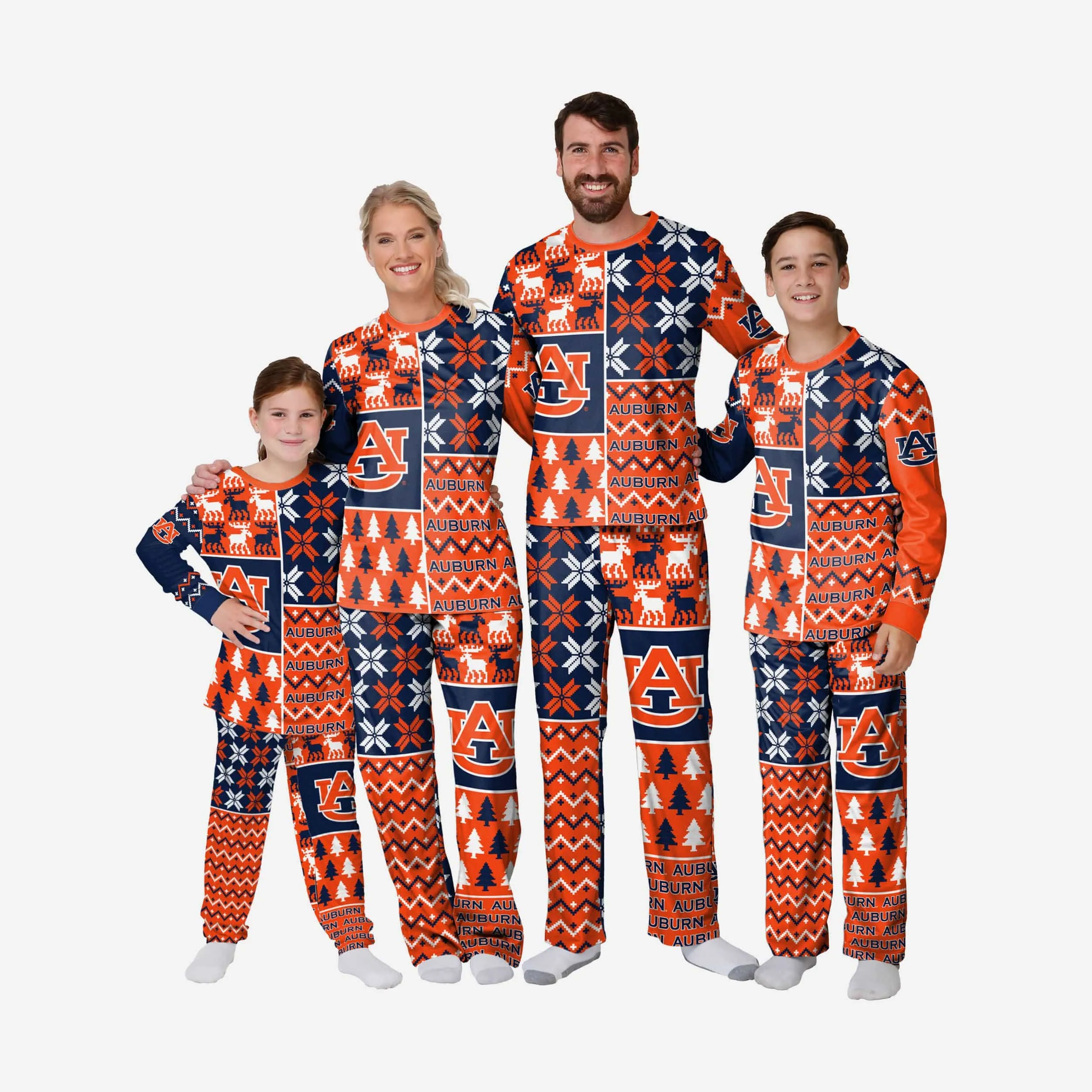 Auburn Tigers Toddler Busy Block Family Holiday Pajamas