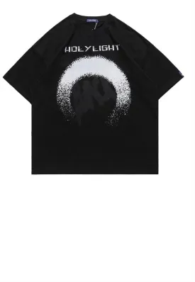 Aura print t-shirt Holy slogan tee Gothic grunge top black