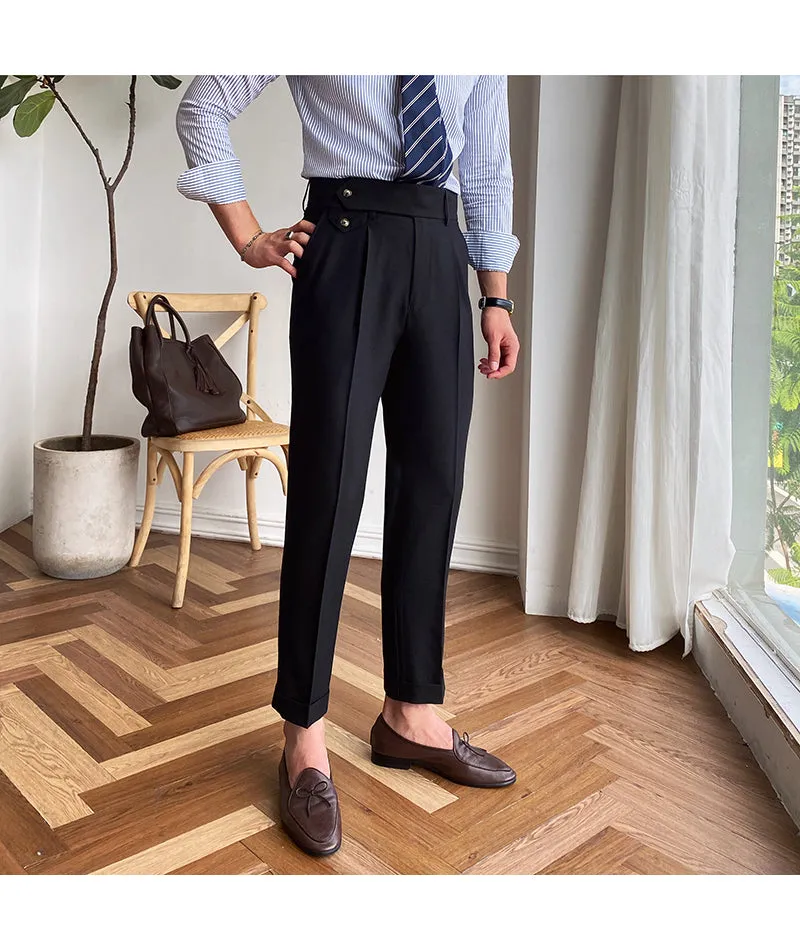 Autumn Men's Trousers High-waist Straight Drape Casual Business Dress Pants Office Social Wedding Streetwear Fashion Long Pants