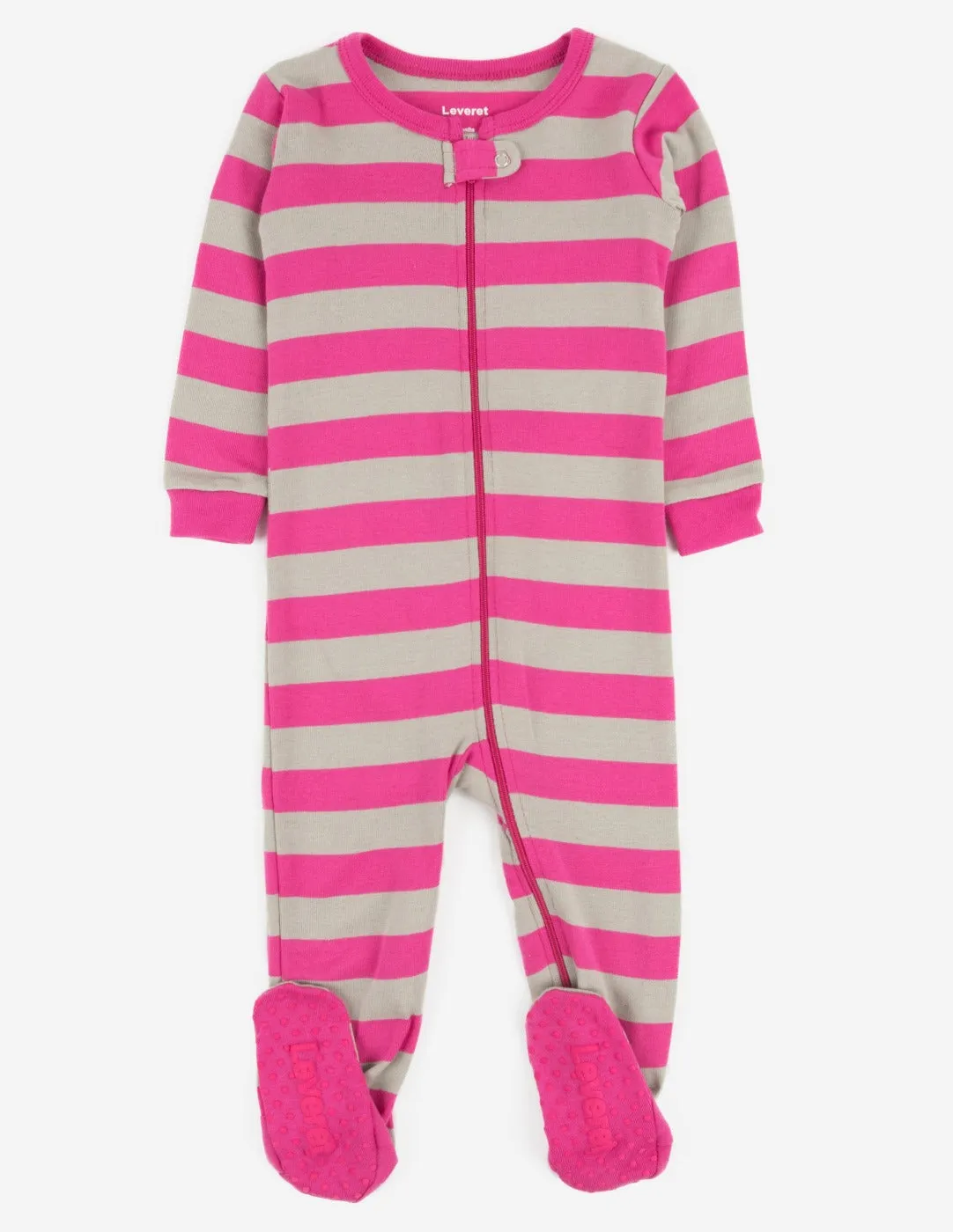 Baby Footed Pink Striped Pajamas