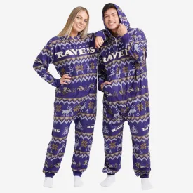 Baltimore Ravens Ugly Pattern One Piece Pajamas