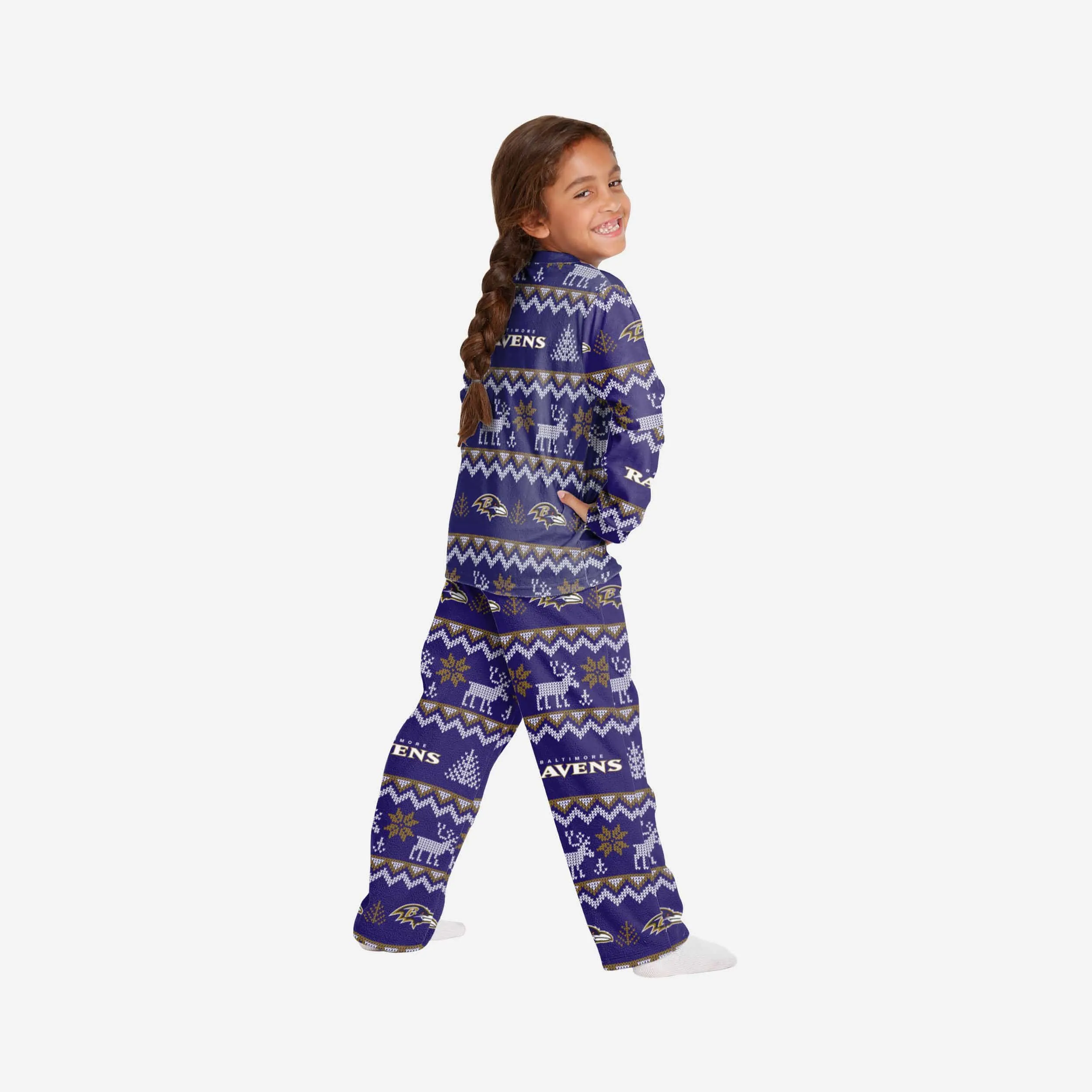 Baltimore Ravens Youth Ugly Pattern Family Holiday Pajamas