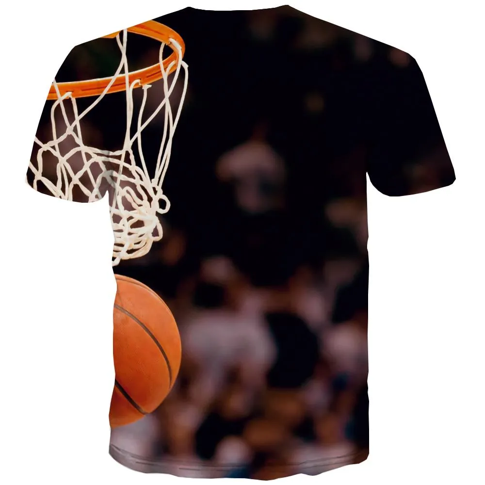 Basketball T shirts Men Night View Tshirt Anime Galaxy Shirt Print City Tshirt Printed