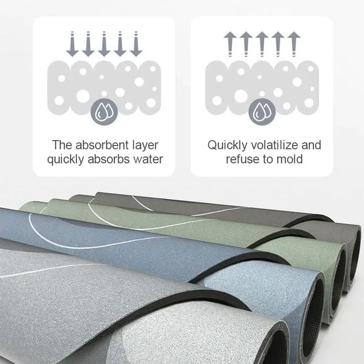 Bathroom absorbent quick-drying carpet mats