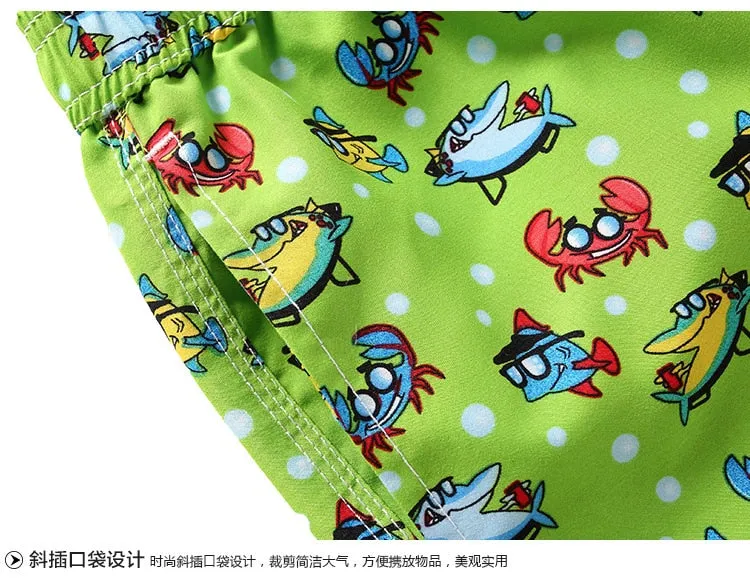 Beach Cartoon And Quick-Drying Shorts For Kids Boys