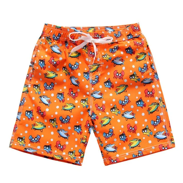 Beach Cartoon And Quick-Drying Shorts For Kids Boys