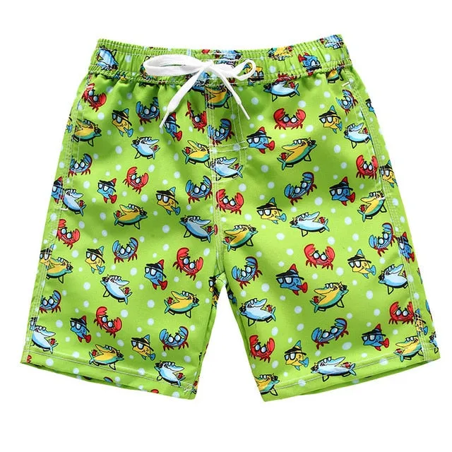 Beach Cartoon And Quick-Drying Shorts For Kids Boys