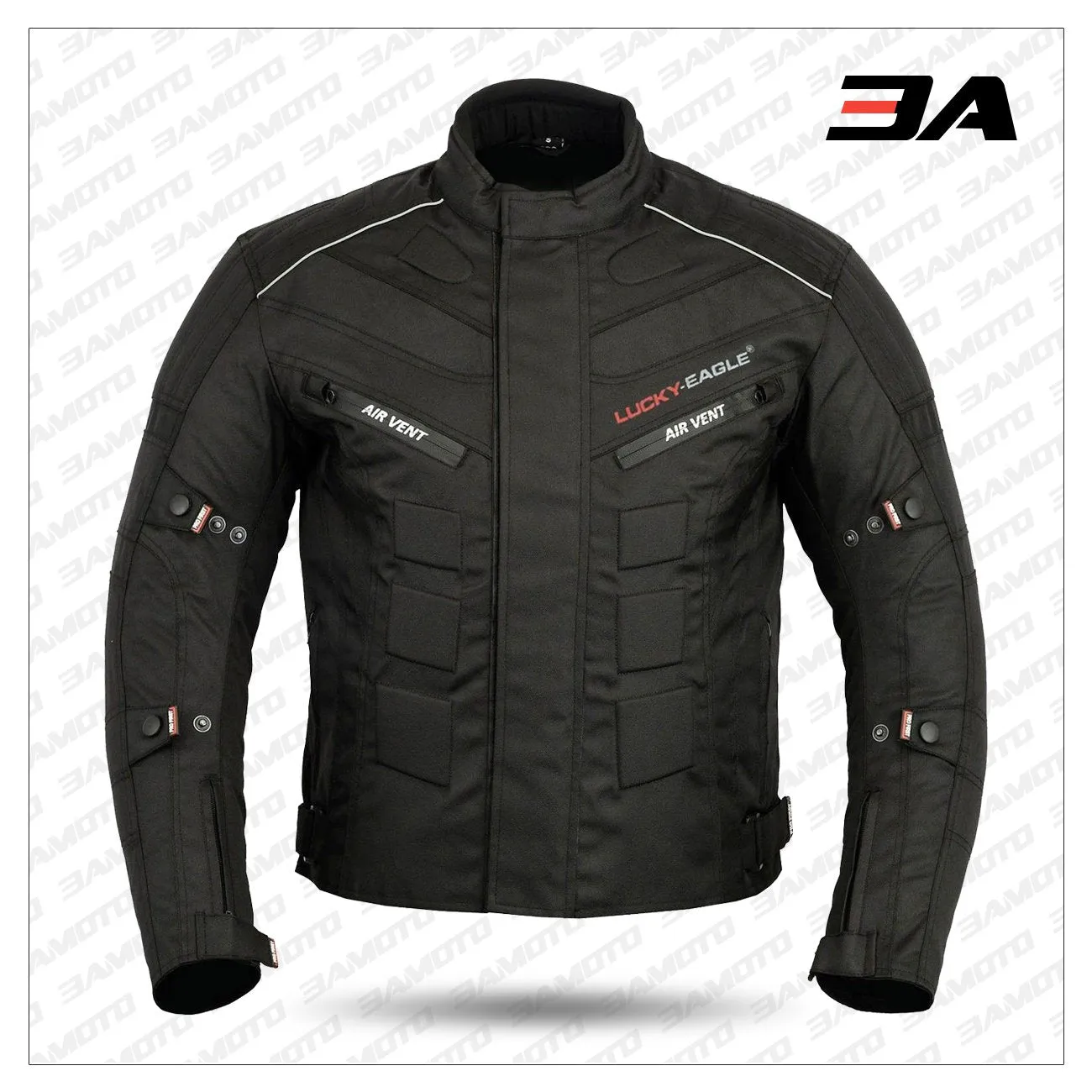 Black 6 Packs Design Motorcycle Jacket