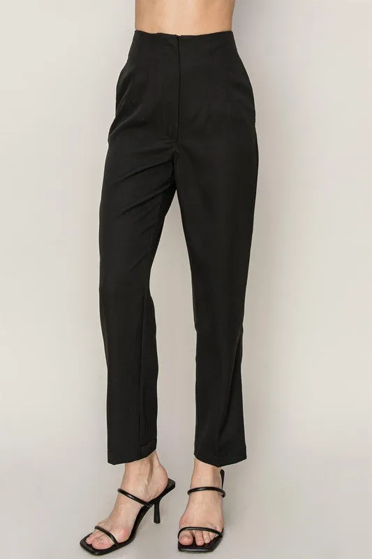 Black Straight Leg Cropped Pants