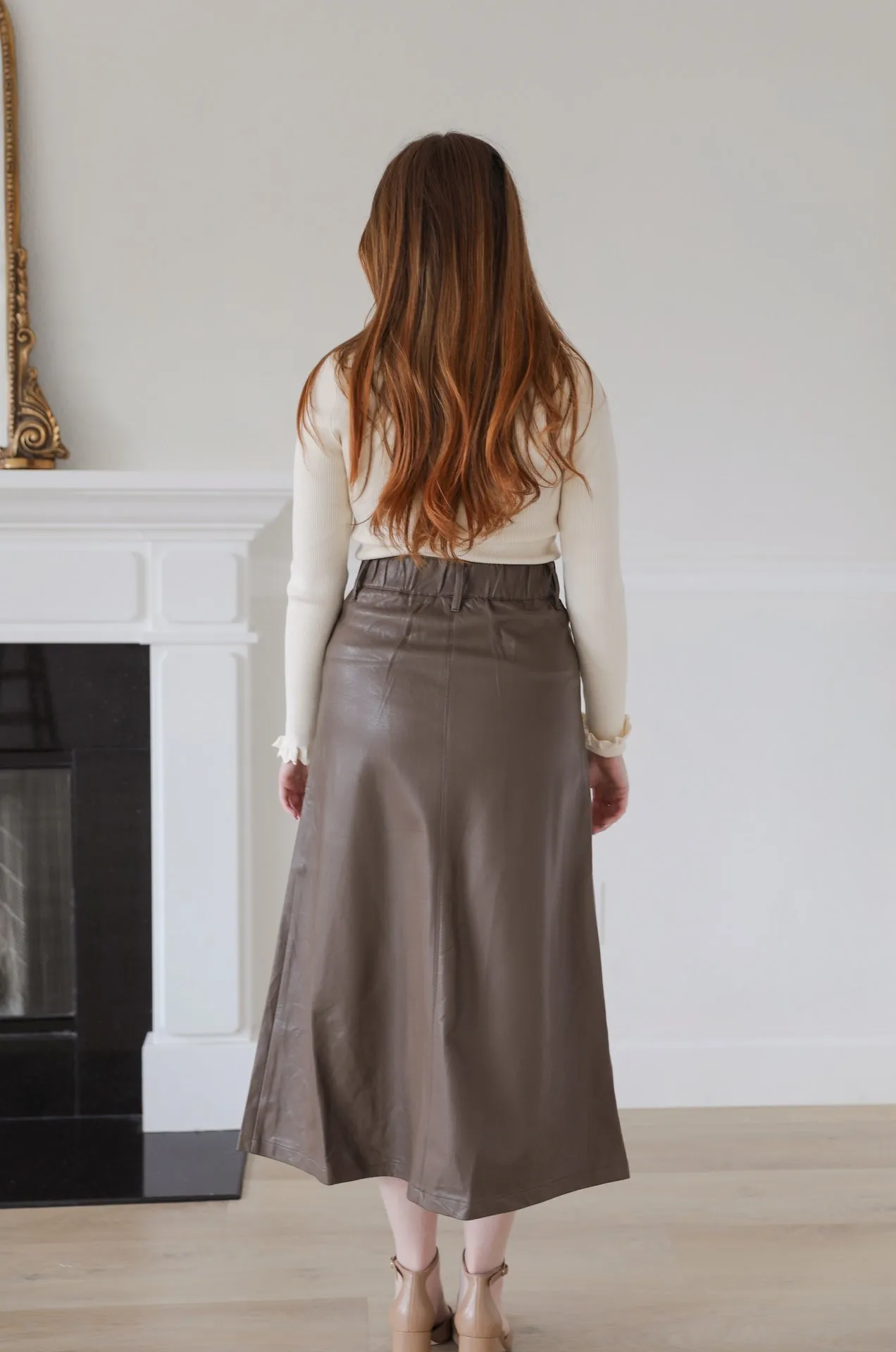 Brown Leather Skirt