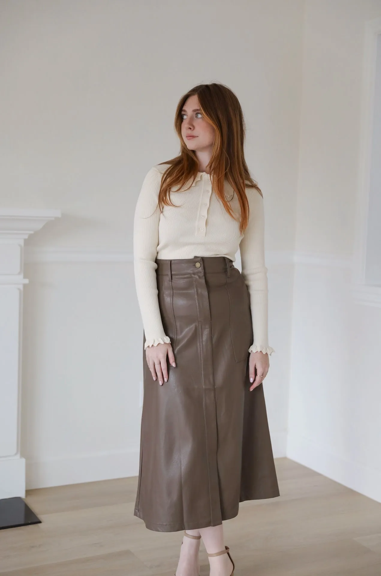 Brown Leather Skirt