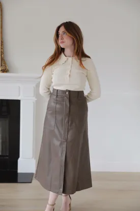 Brown Leather Skirt