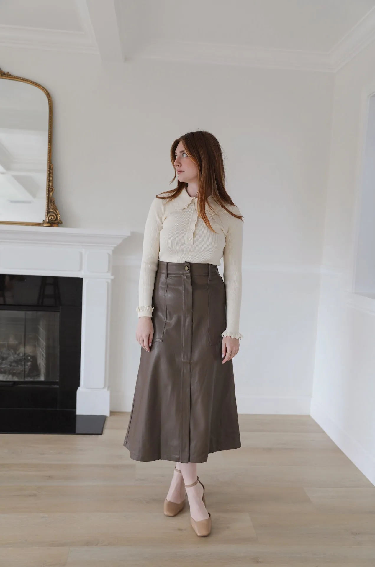 Brown Leather Skirt