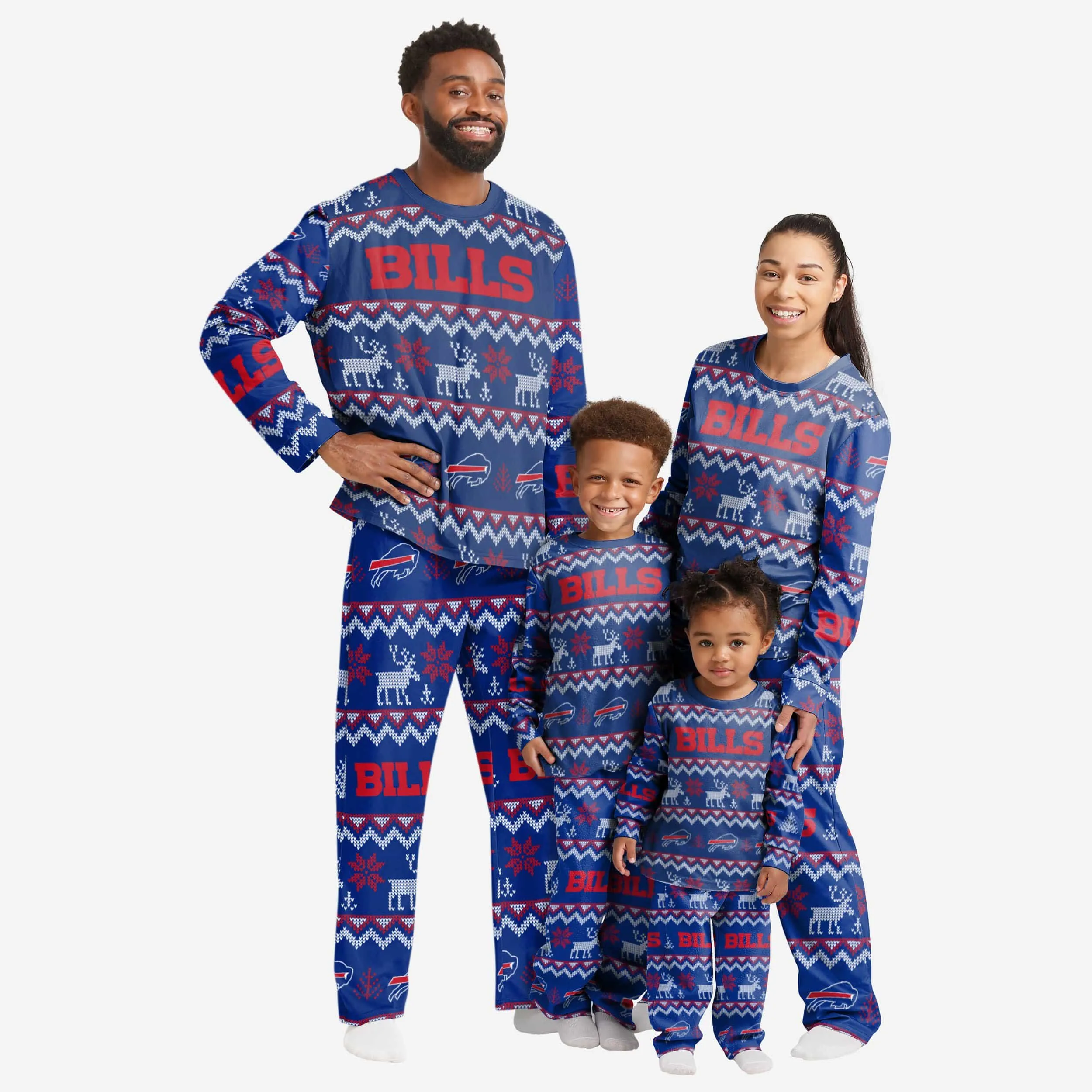 Buffalo Bills Toddler Ugly Pattern Family Holiday Pajamas