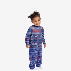 Buffalo Bills Toddler Ugly Pattern Family Holiday Pajamas