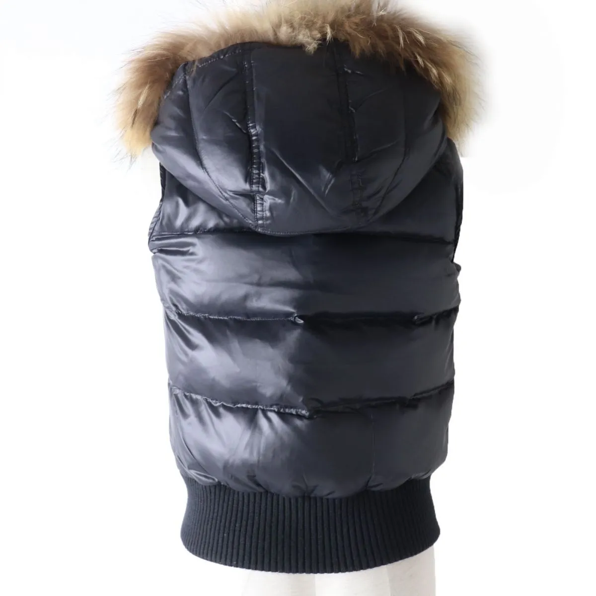 Burberry Down Vest with Hood, Black, Women's