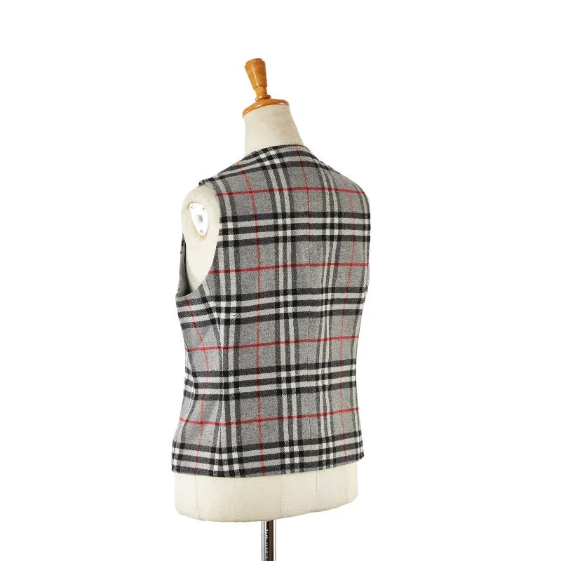 Burberry Nova Check Wool Vest Gray Multicolor