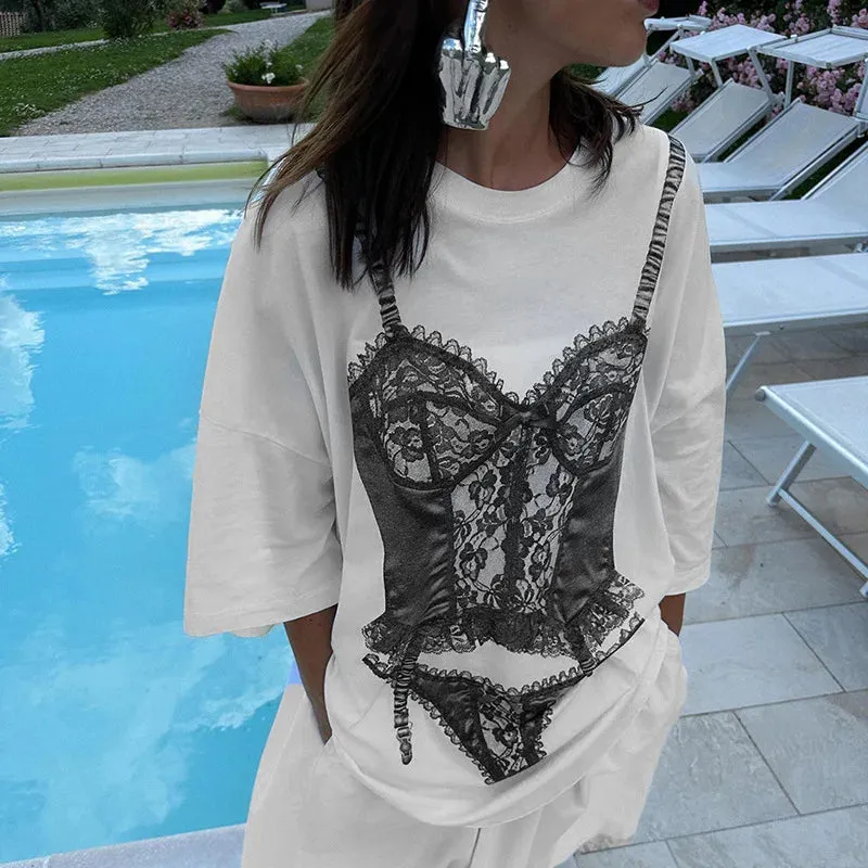 Calista Lingerie Prints Oversized T-Shirts