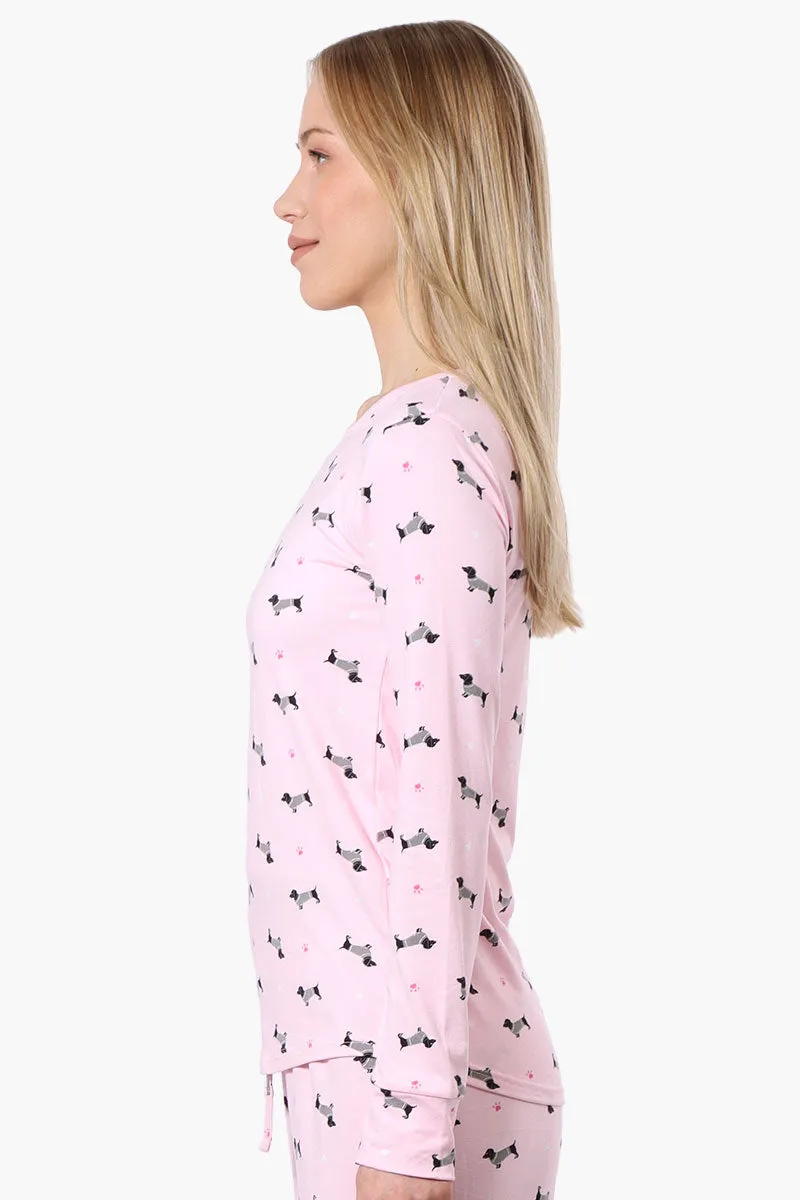 Canada Weather Gear Dachshund Pattern Pajama Top - Pink