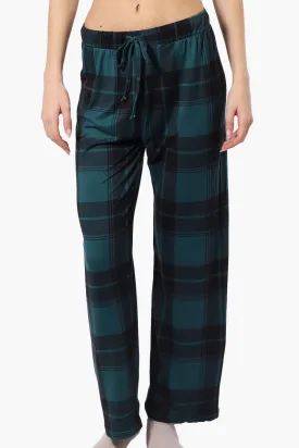 Canada Weather Gear Plaid Wide Leg Pajama Bottoms - Teal