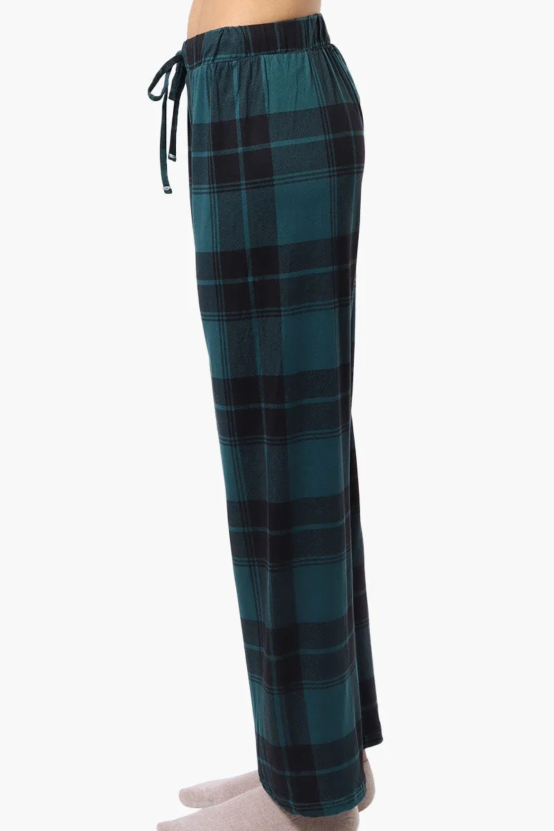 Canada Weather Gear Plaid Wide Leg Pajama Bottoms - Teal