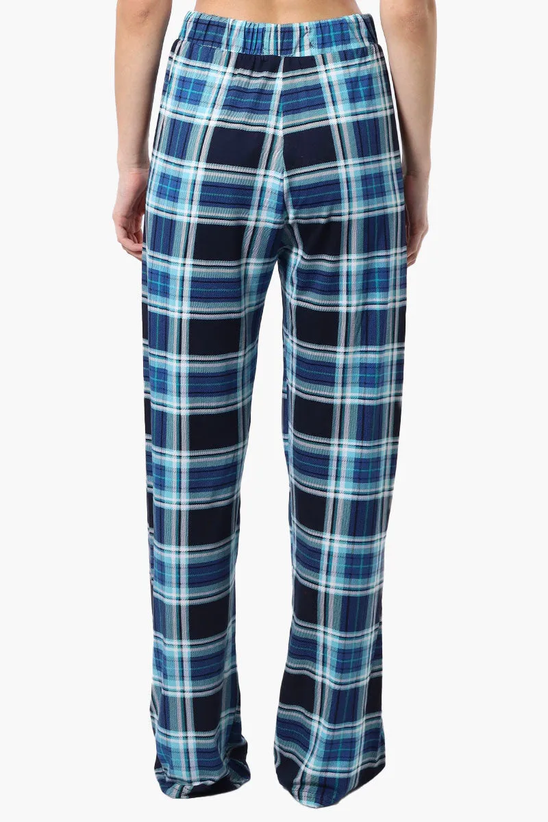 Canada Weather Gear Plaid Wide Leg Pajama Pants - Navy