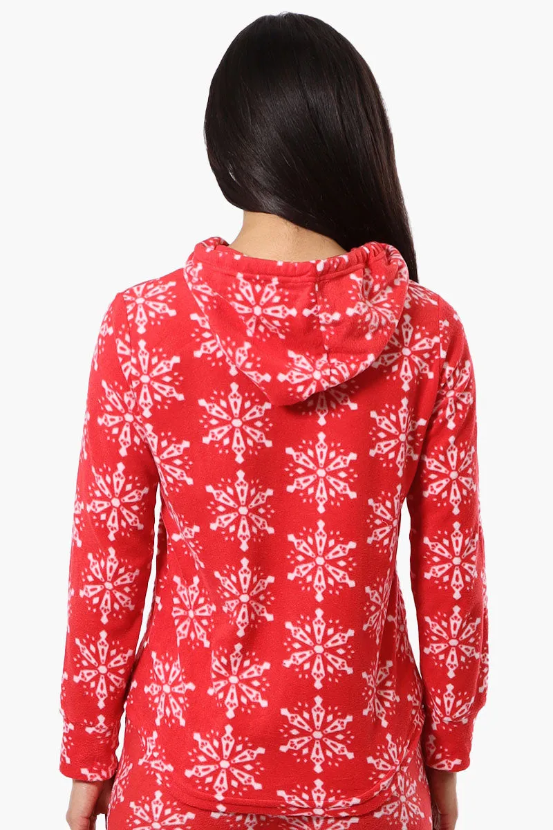 Canada Weather Gear Snowflake Pattern Hooded Pajama Top - Red