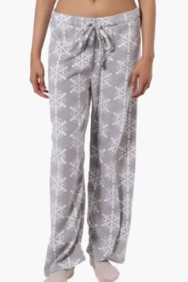 Canada Weather Gear Snowflake Pattern Wide Leg Pajama Pants - Grey