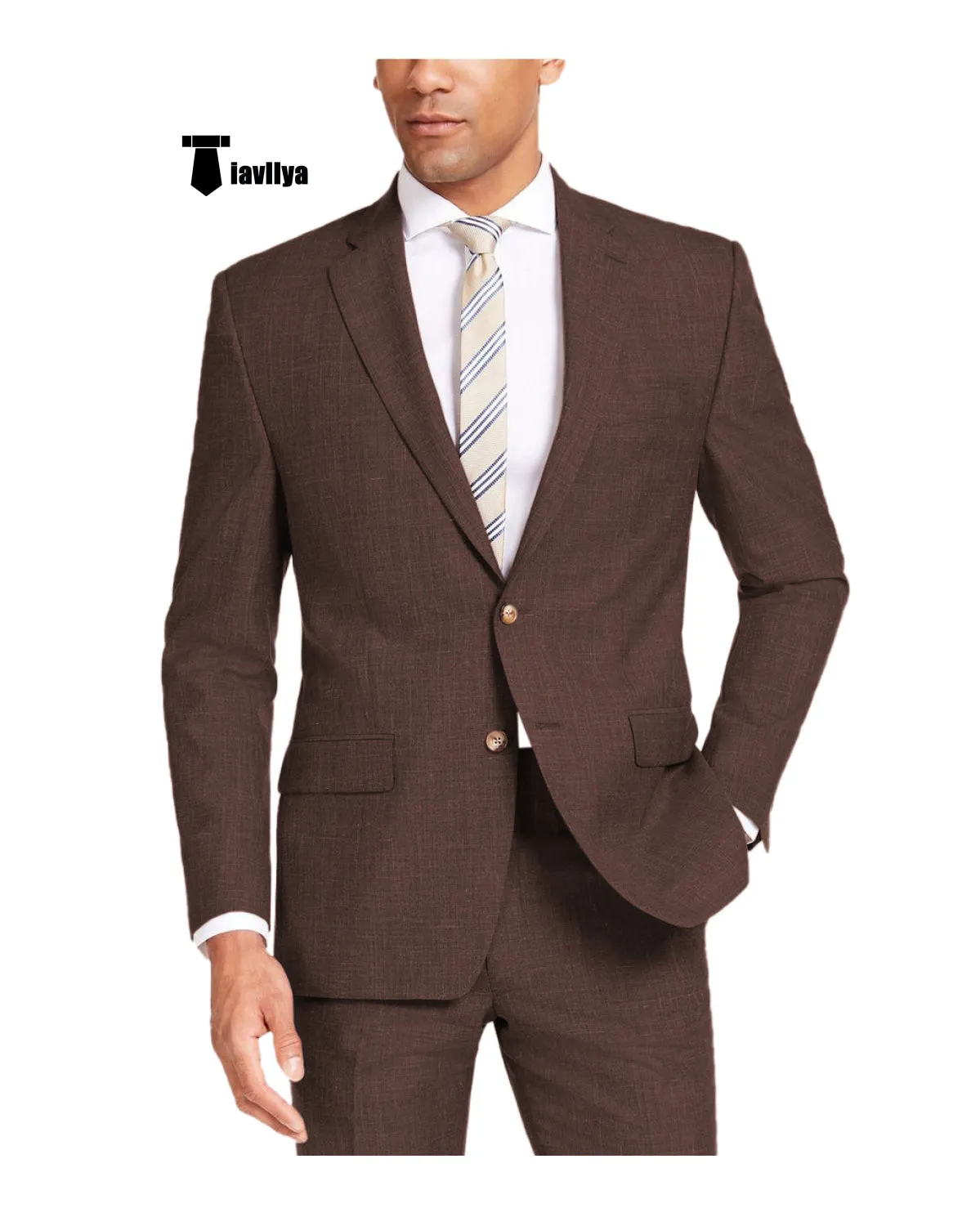 Casual Men's 2 Pieces Suit Notch Lapel Linen For Wedding (Blazer Pants)