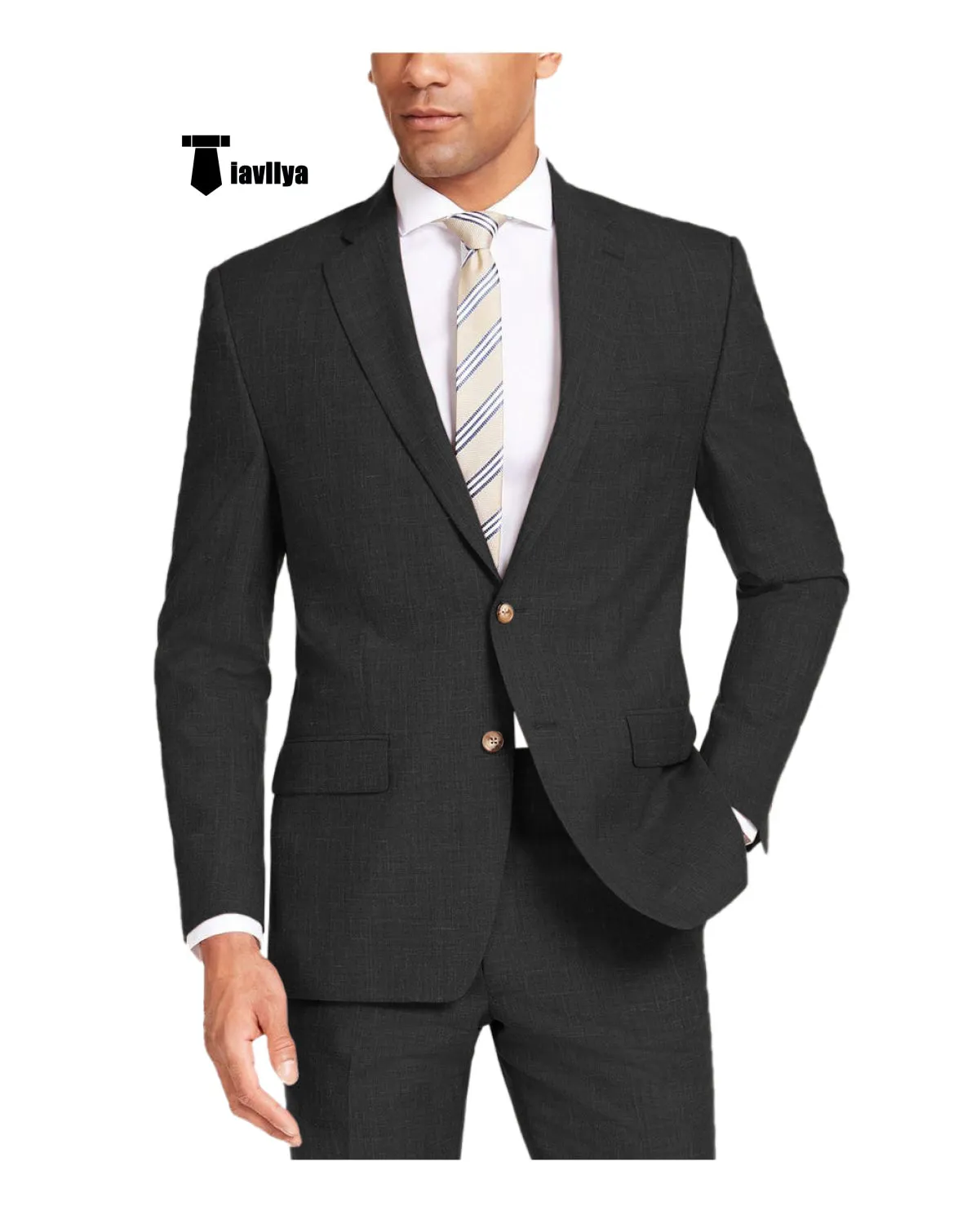 Casual Men's 2 Pieces Suit Notch Lapel Linen For Wedding (Blazer Pants)