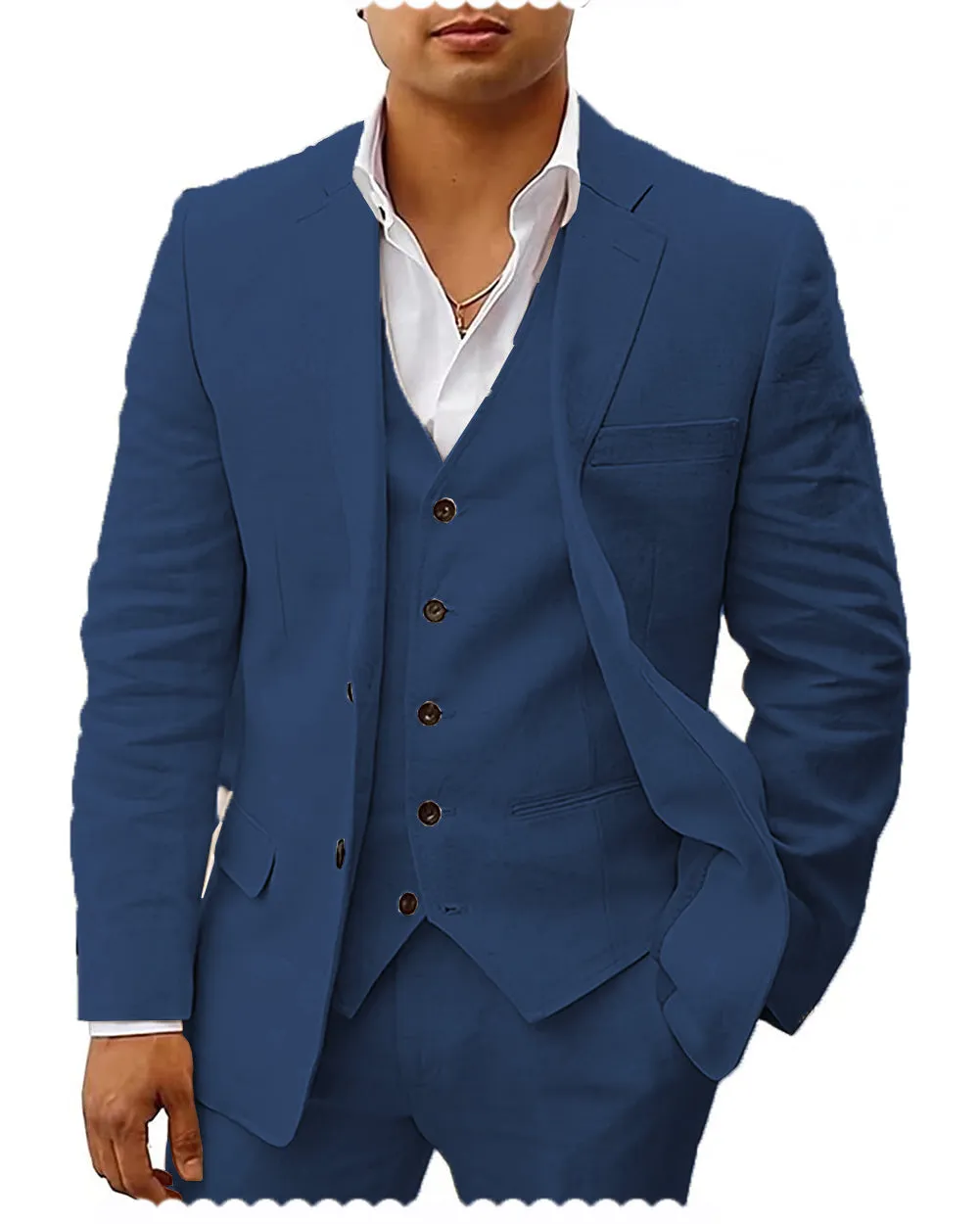 Casual Men's 3 Pieces Mens Suit Notch Lapel Tuxedos For Wedding (Blazer vest Pants)