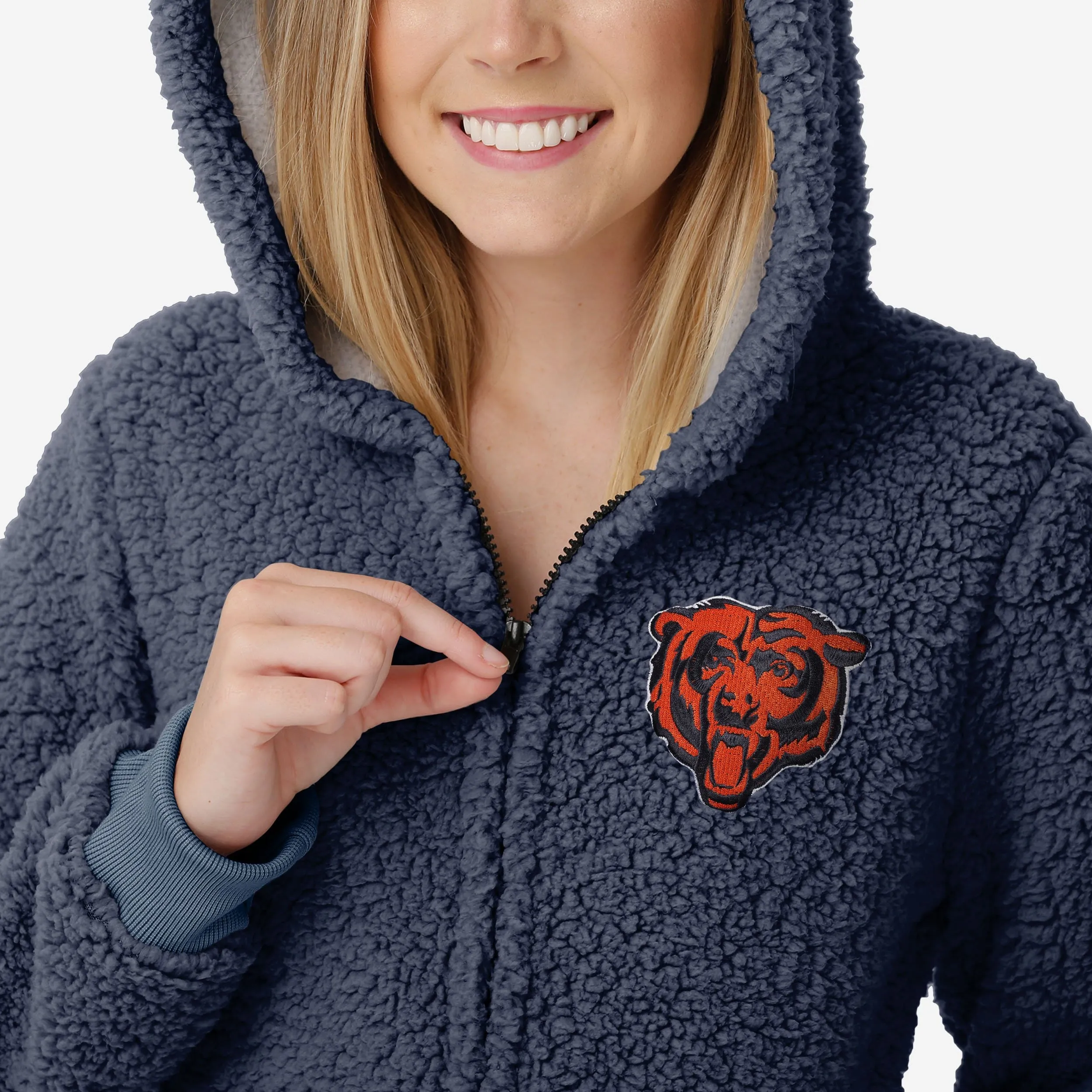 Chicago Bears Womens Sherpa One Piece Pajamas