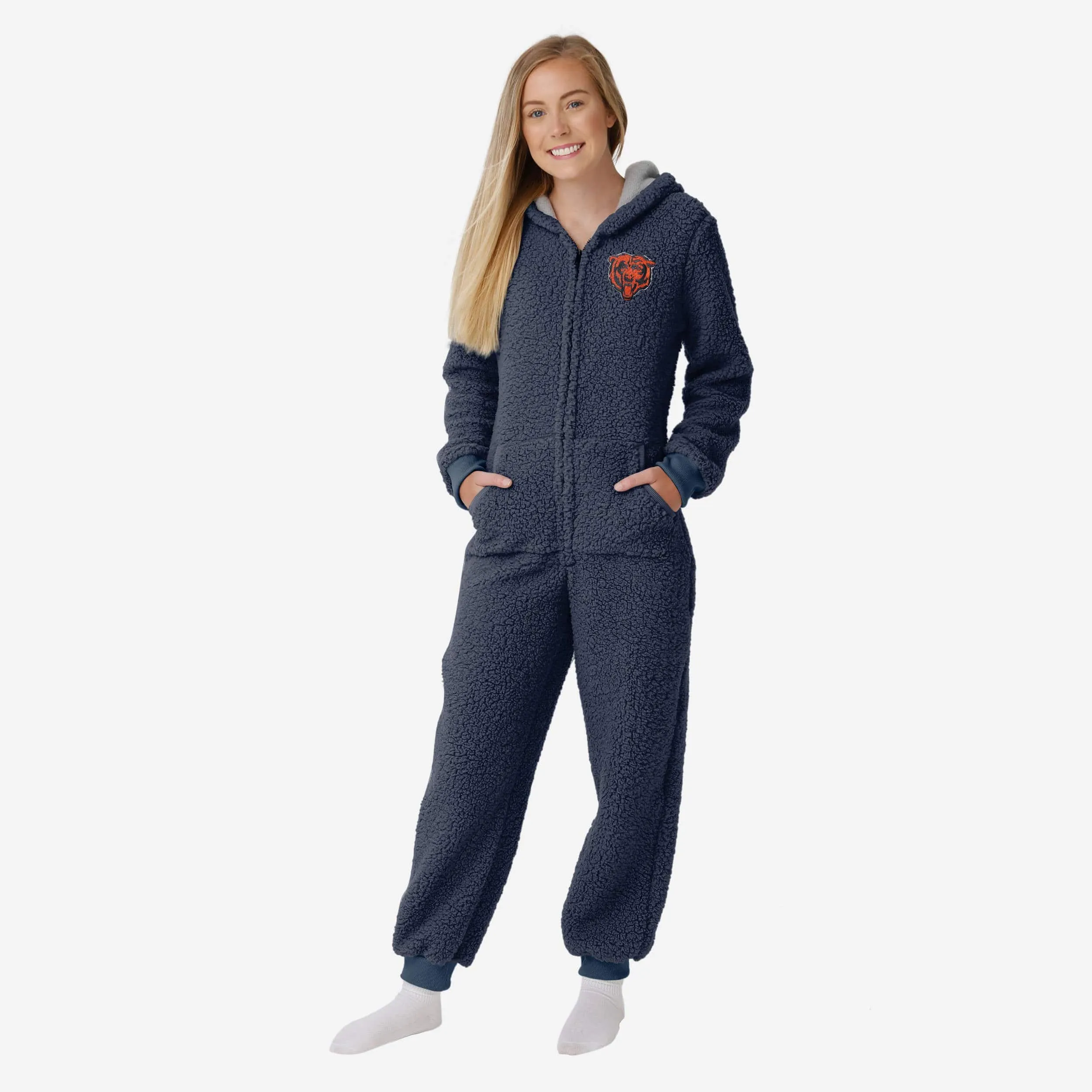 Chicago Bears Womens Sherpa One Piece Pajamas