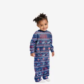 Chicago Cubs Toddler Ugly Pattern Family Holiday Pajamas